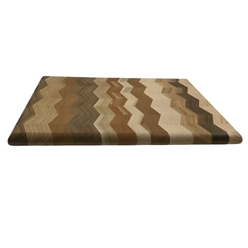 Multi-Colored‎ Wood Chevron Cutting Board 12x10.5x0.5 Cottagecore Kitchen Decor